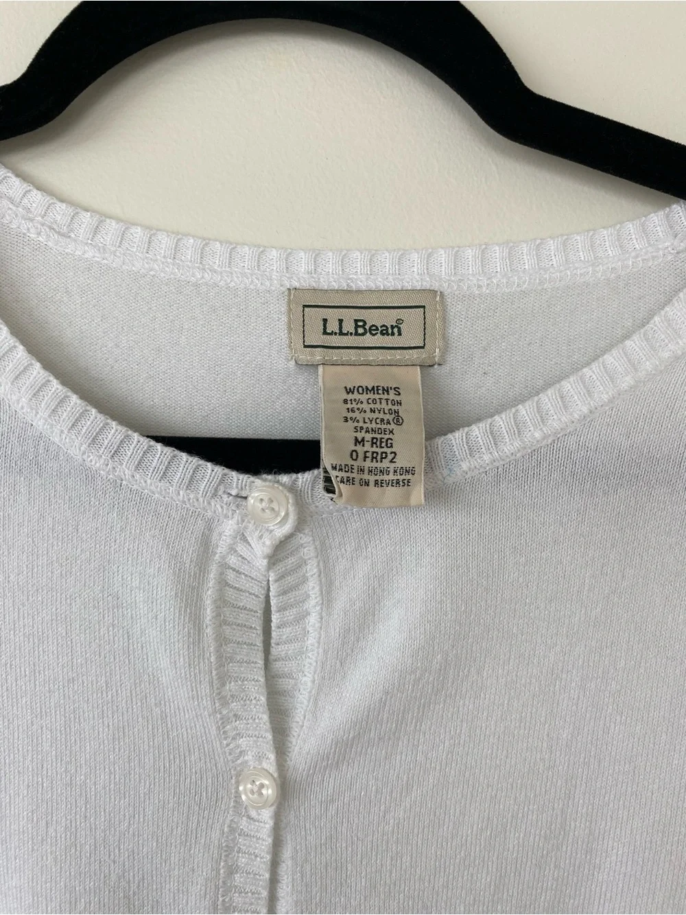L.L. Bean White Women's Button Front Cardigan